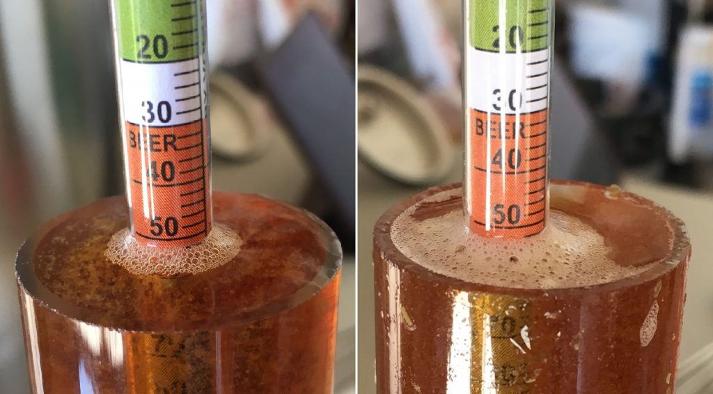 Left: Melanoidin malt 1.054 OG | Right: Honey malt 1.054 OG