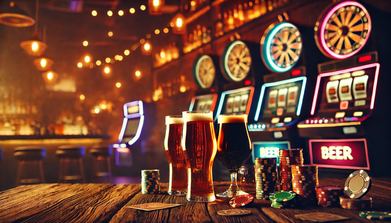 Playing online casino games while enjoying homebrewed craft beer