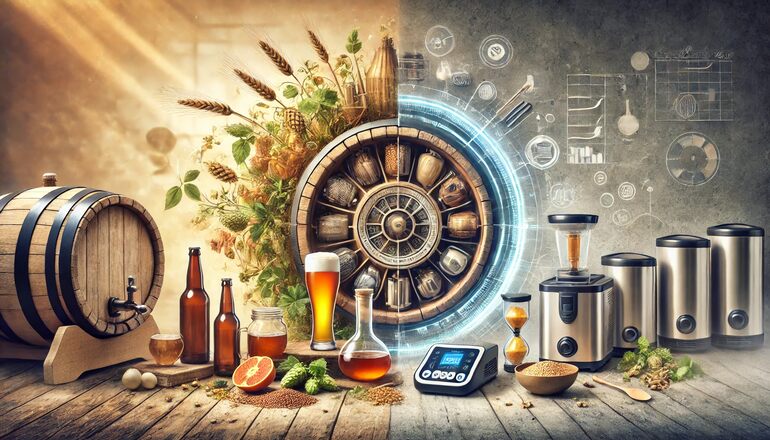 Traditional brewing and cooking equipment compared to modern innovation that shapes the future of brewing and nutrition