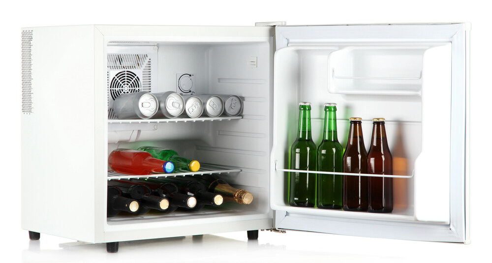 Homemade brews stored in a fridge before packaging