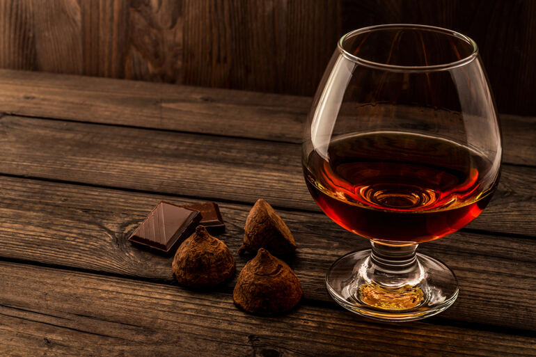 A 12-year-old whiskey paired with chocolate truffles